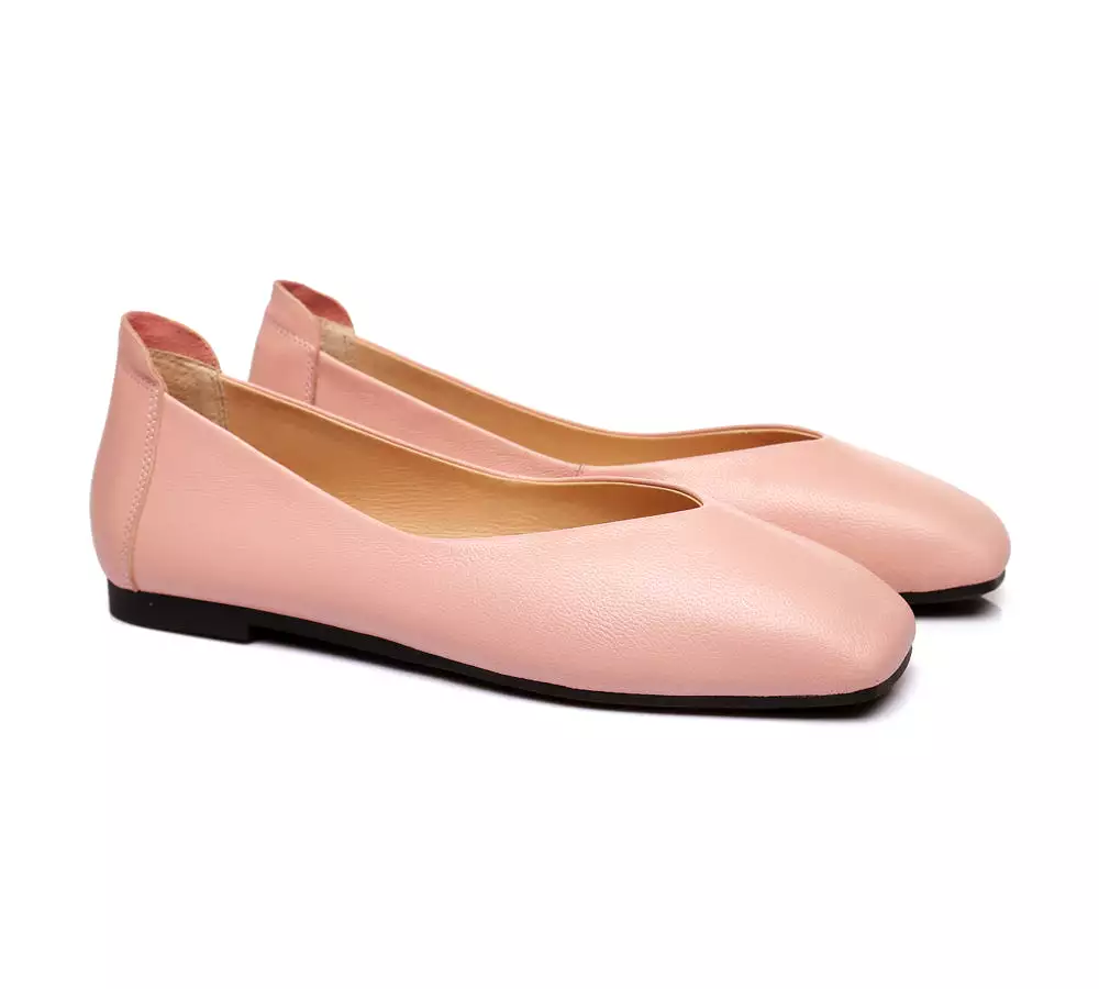 TARRAMARRA Square Toe Leather Ballet Flats Women Linda