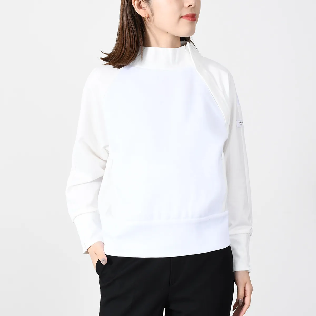 TATRAS  |Nylon Long Sleeves Plain Cotton Medium High-Neck Logo