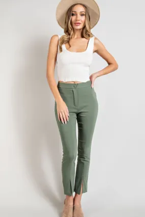 Terri Olive Slim Leg Pants