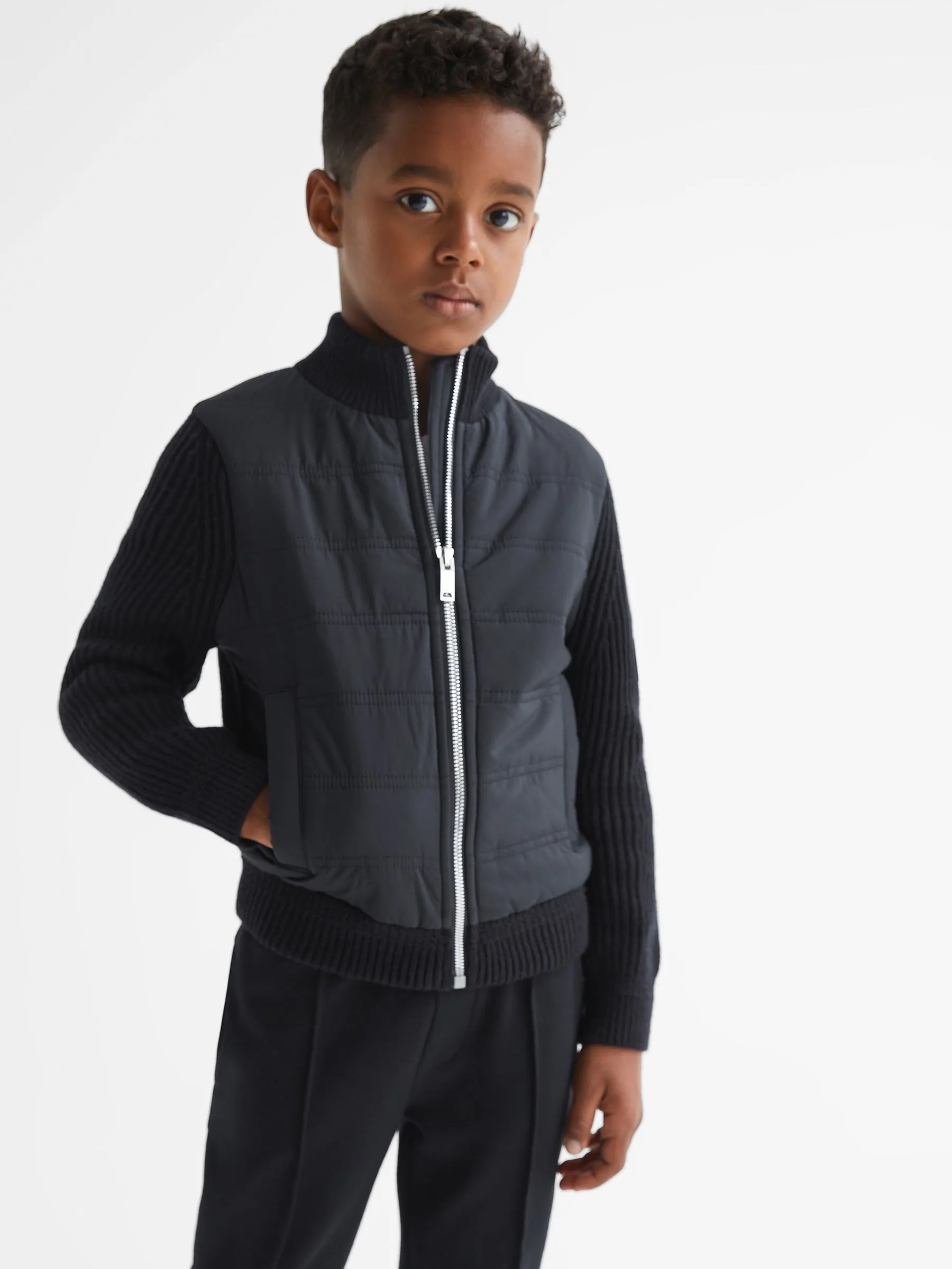 Trainer Hybrid Zip Through Quilted Jacket