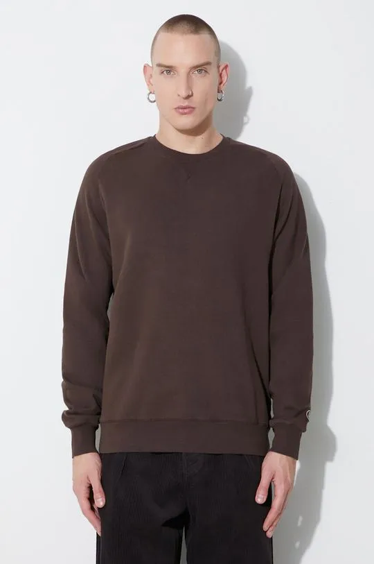 Universal Works cotton sweatshirt Classic Crew Sweatshirt men's brown color 29604