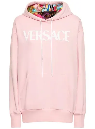 VERSACE  |Street Style Long Sleeves Cotton Logo Hoodies & Sweatshirts