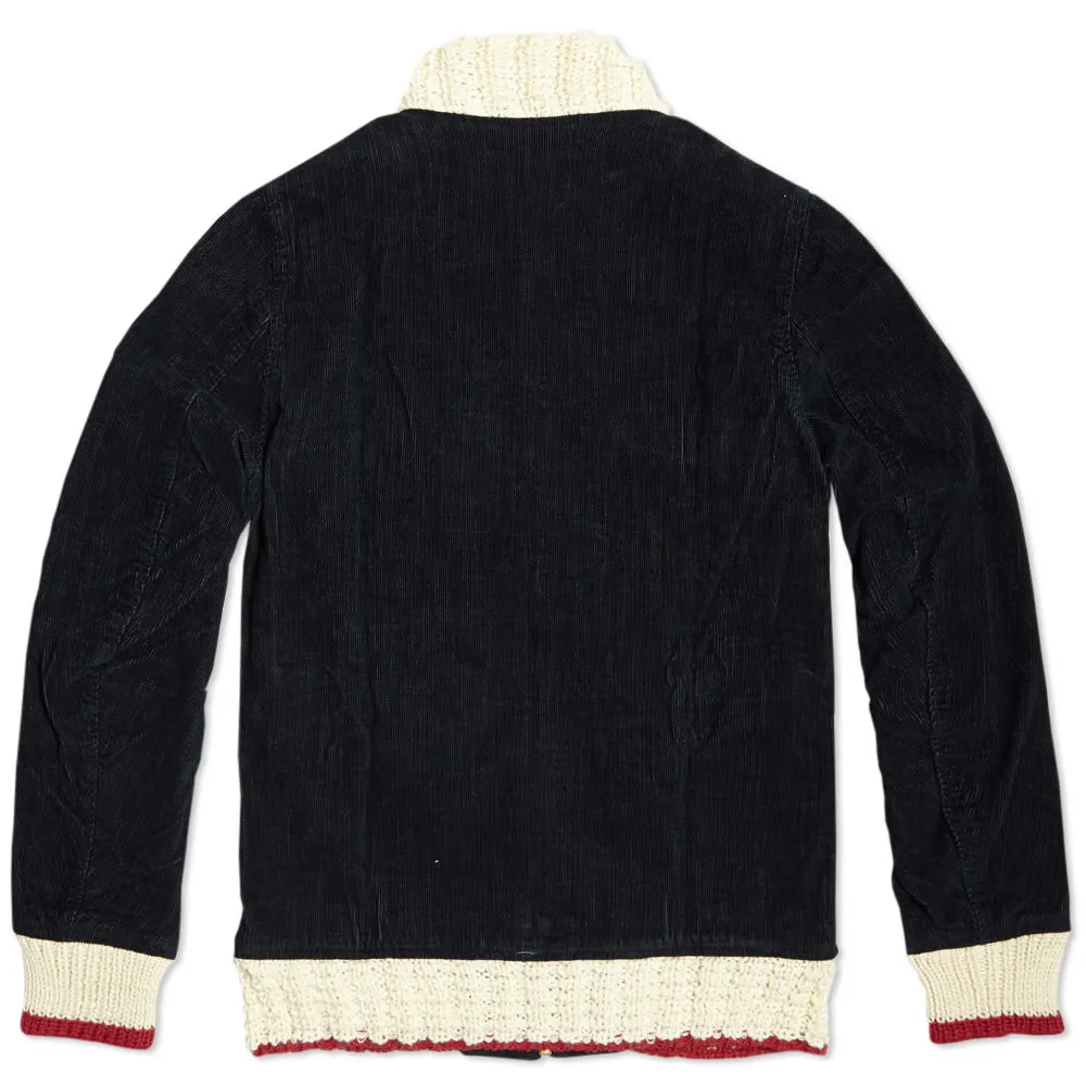 Visvim Redwood Knit Collar Corduroy Jacket KanoDark Indigo