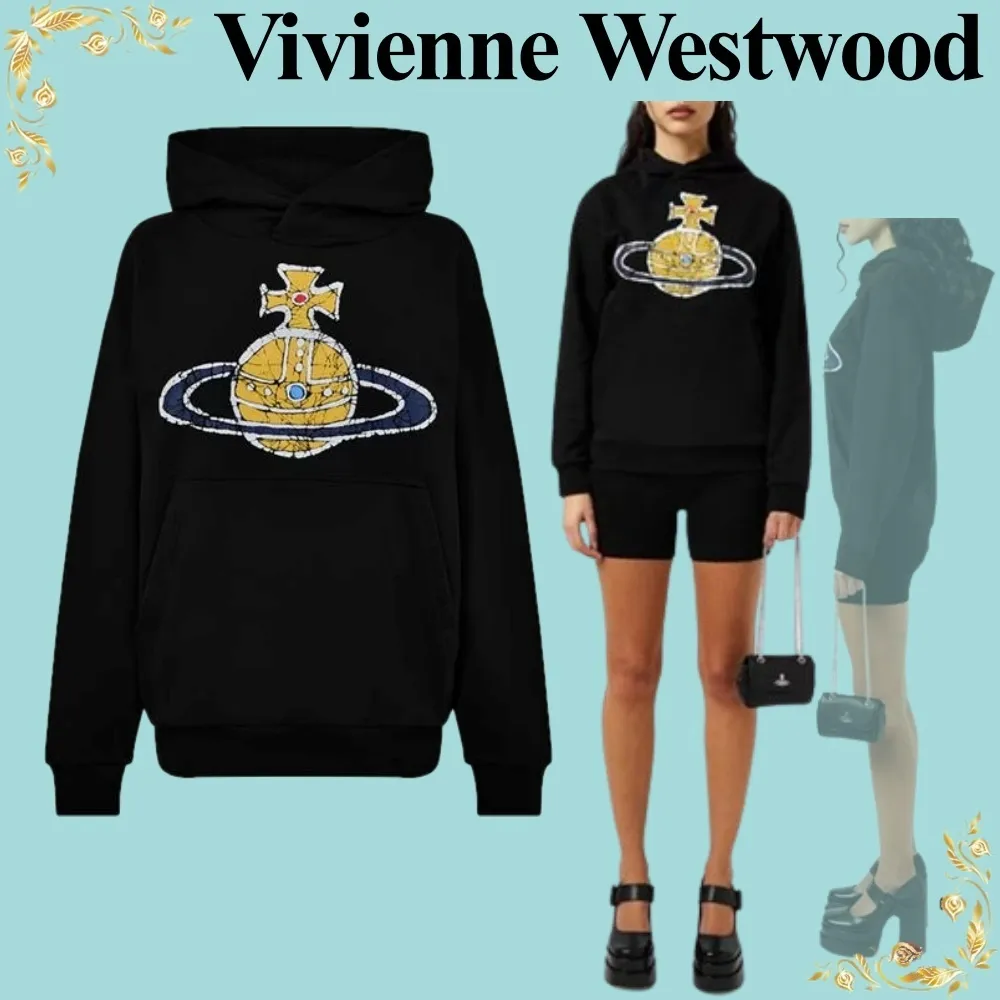 Vivienne Westwood  |Long Sleeves Cotton Bridal Logo Outlet Hoodies & Sweatshirts