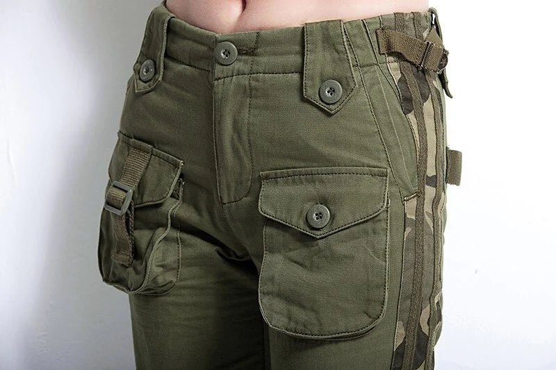 Women's Large Size Military Tactical Cargo Pants with Multi-Pockets