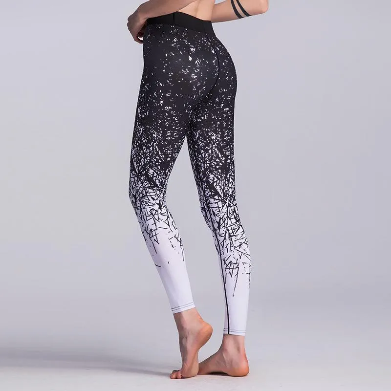 Women's Sports Clothing Chinese Style Printed Yoga Leggings for Fitness