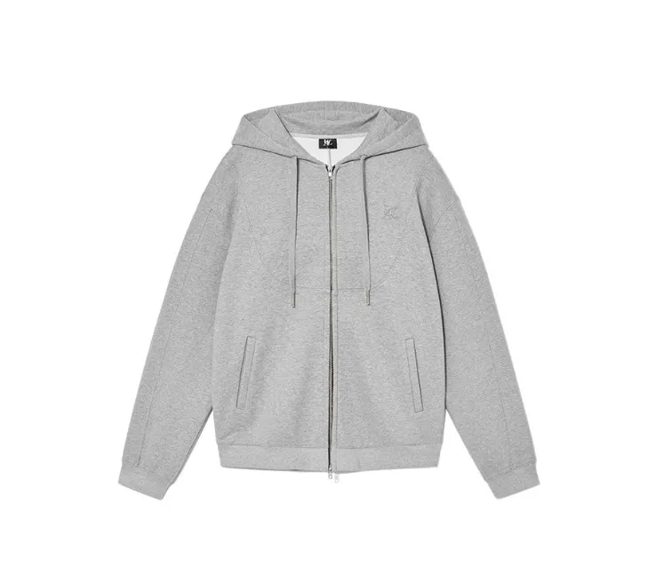 WOOALONG  |[WOOALONG]★ Signature slit hood zip-up