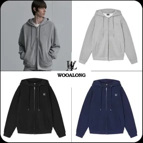 WOOALONG  |[WOOALONG]★ Signature slit hood zip-up