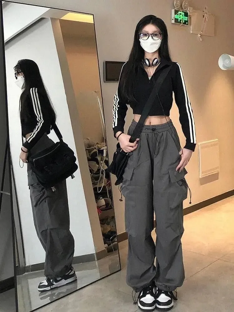 Y2K Women Streetwear Techwear Cargo Korean