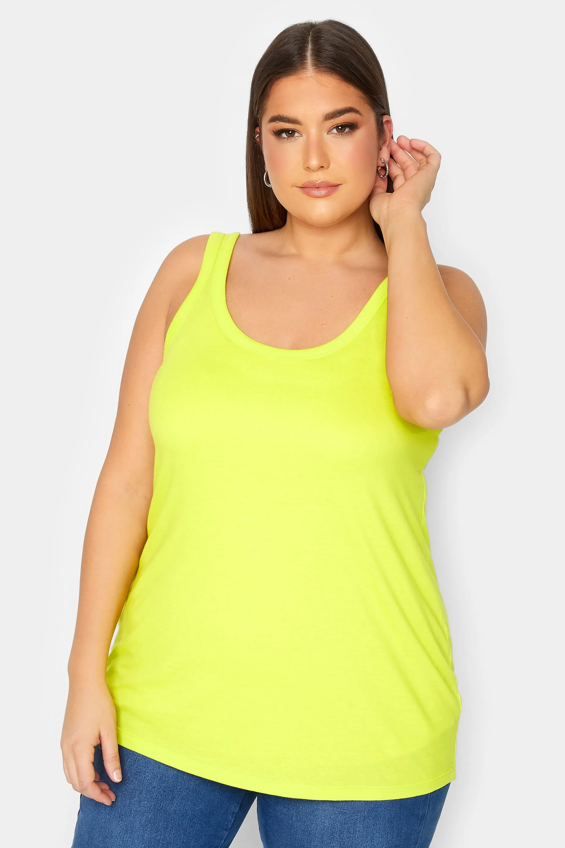 YOURS Curve Neon Yellow Vest Top