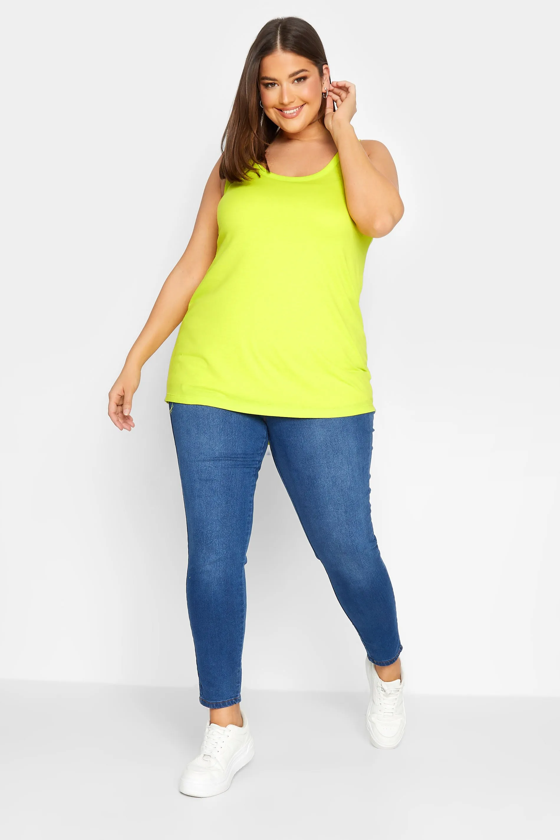 YOURS Curve Neon Yellow Vest Top