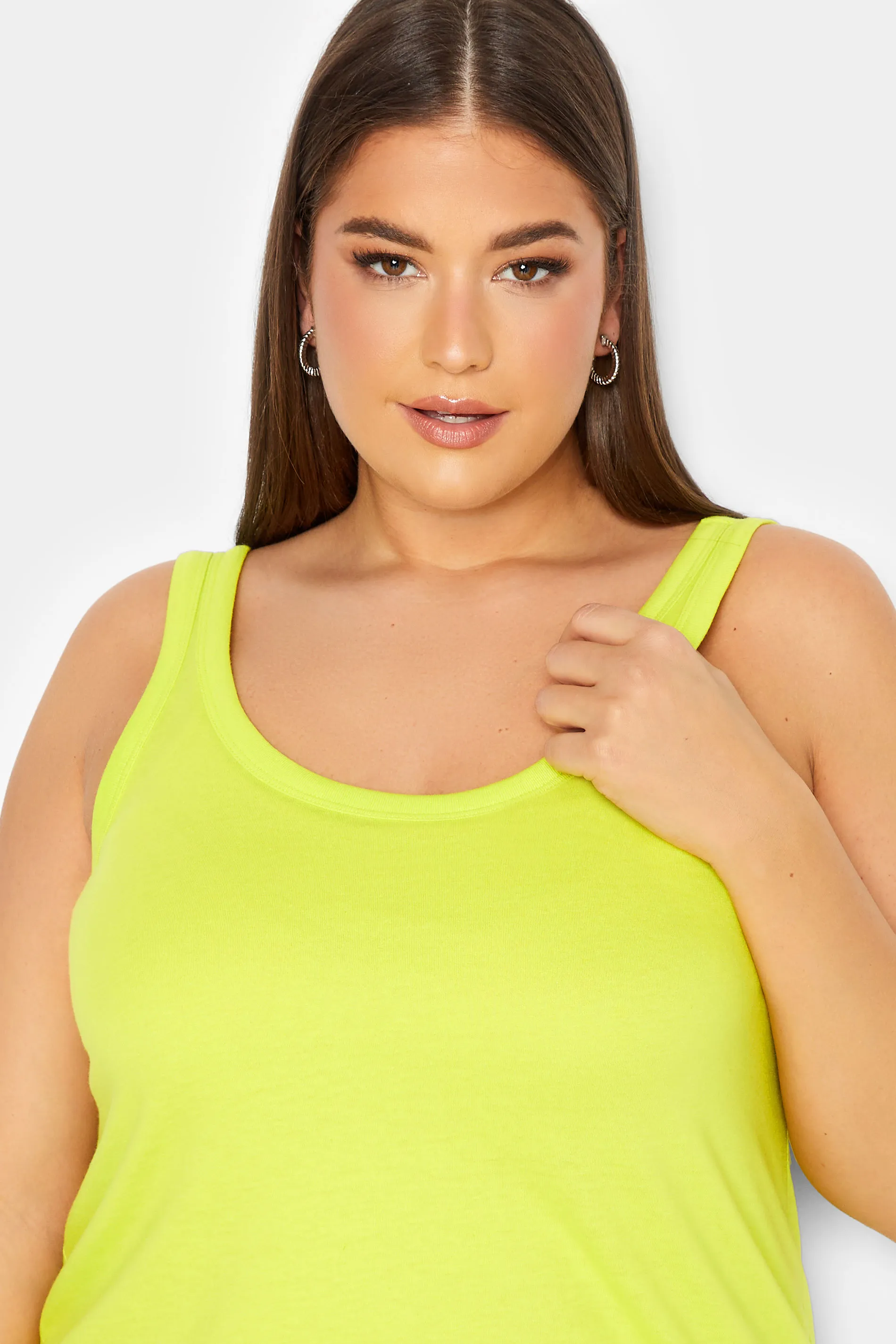 YOURS Curve Neon Yellow Vest Top